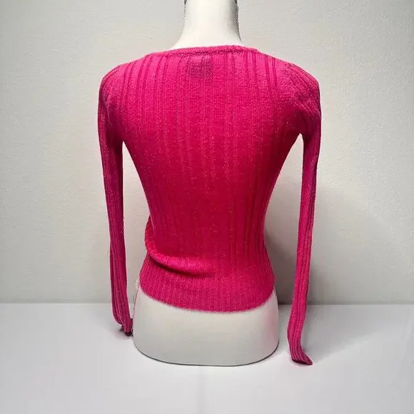 Knitted Faded Glory Size Small True To Size Full Length Pink Y2K Top - Picture 2 of 4